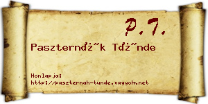 Paszternák Tünde névjegykártya